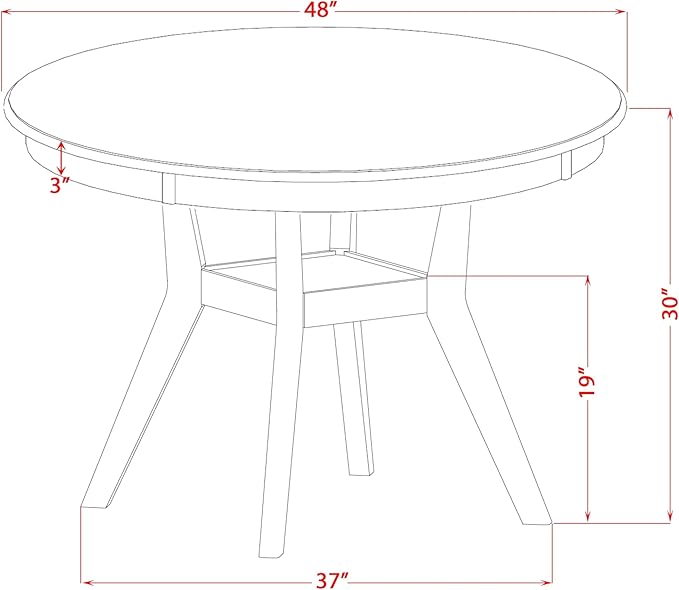 F58-11-TP - Kitchen Table with Acacia Wood Round Tabletop, Sand Blasted Black Finish