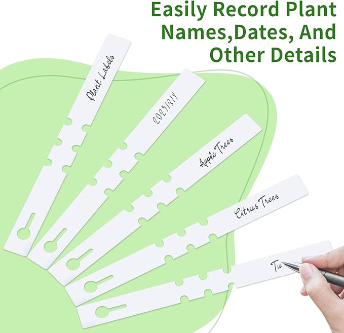 240Pcs Plant Tags, Tree Tags Plastic Wrap Around Hanging Plant Labels Adjustable Tree Markers Signs for Plant & Garden Nursery (White)
