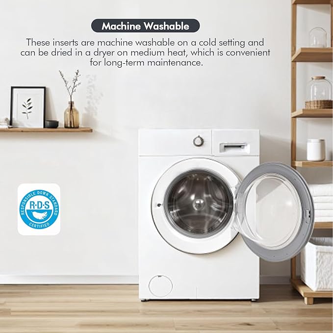 MIULEE Pillows Queen Size Set of 2 Down Feather Throw Pillows for Couch Sofa Bed, Decorative Fluffy Cotton Fabric Inserts,White 20x30