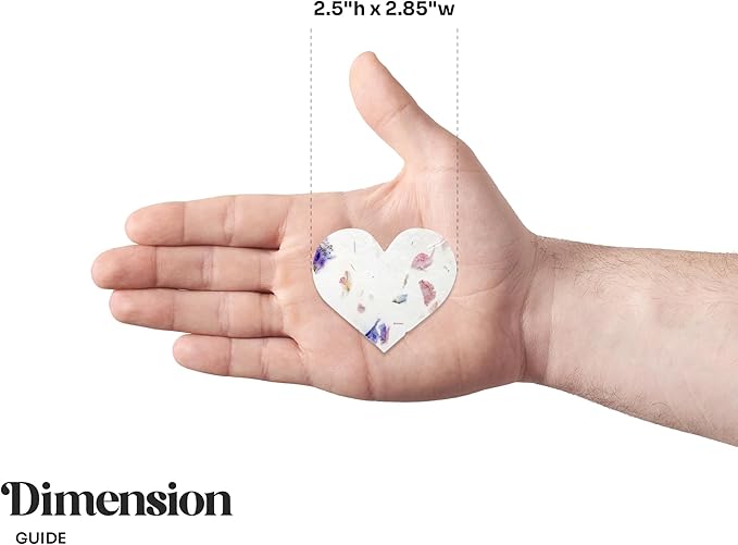 Set of 24 Mixed Heart – Plantable Seed Paper Embedded with Wildflower Seeds for Bridal Shower, Wedding Gift, Birthday, & Other Milestone Celebrations