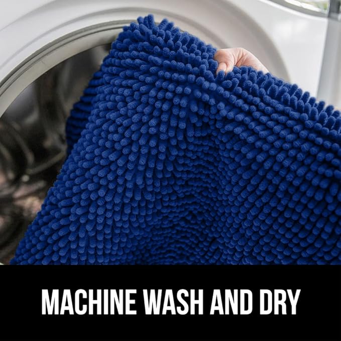 GORILLA GRIP Bath Rug Mat 30x20, Soft Absorbent Chenille, Quick Dry Microfiber Mats, Rubber Backing Washable Shower Floor Rugs, Bathmat Runner, US Designed Bathroom Home Decor Accessories Royal Blue