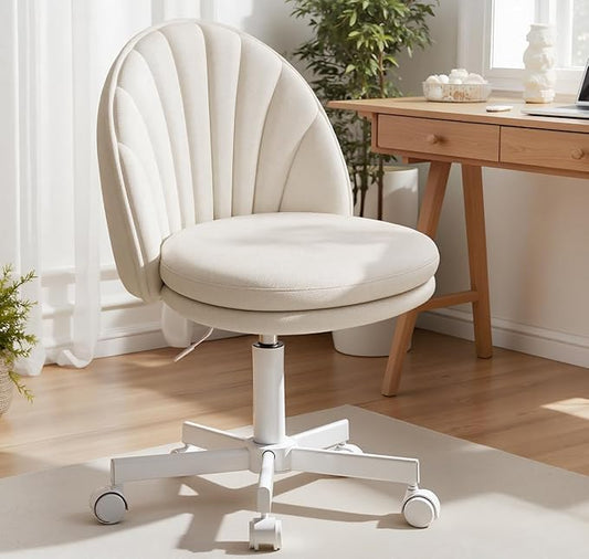 COMHOMA Vanity Chair with PU Leather, Small Tall Armless Chair with Back, Cute Candy Chair for Girls Gift Living Room/Makeup Room/Bedroom/Kitchen (Height Use: Adjustable from Desk to Bar Height)