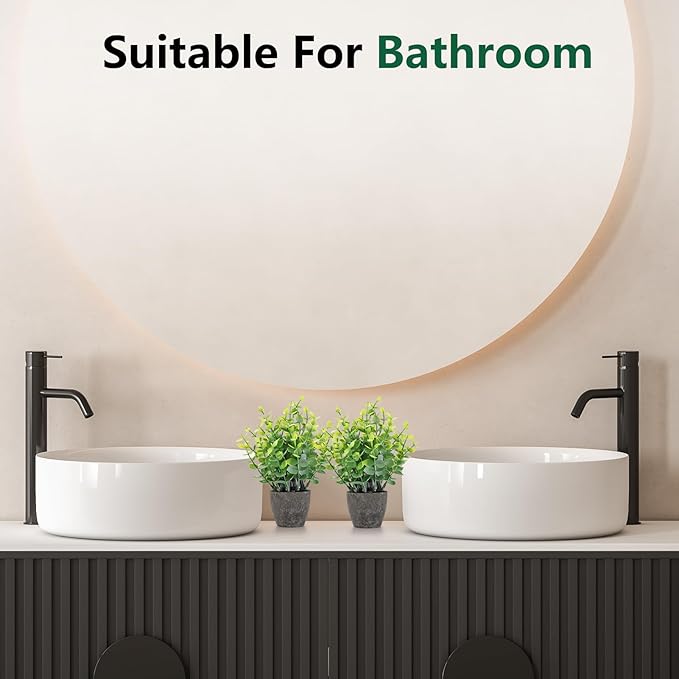 2 Pack Fake Plants Ceramic Mini Artificial Greenery Potted Plants for Home Decor Office Decor Room Decor Farmhouse Decor Indoor Table Bathroom Decor