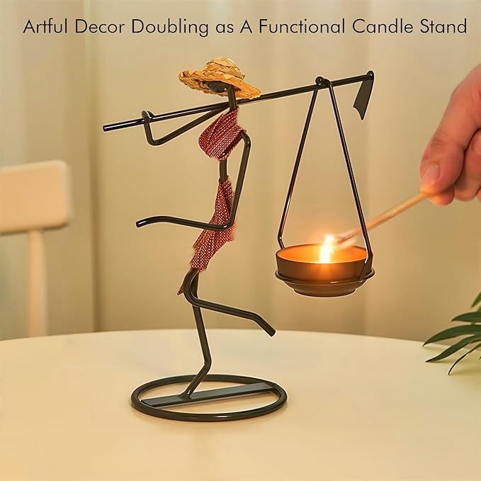 Notart Art Gallery | Creative African Tribal Lady Candle Holders, Tribal Lady Candle Holder Centerpieces, Iron Candlestick Holders for Home, Bar,Dining Table Decor, Personalizable Style Shelf Décor