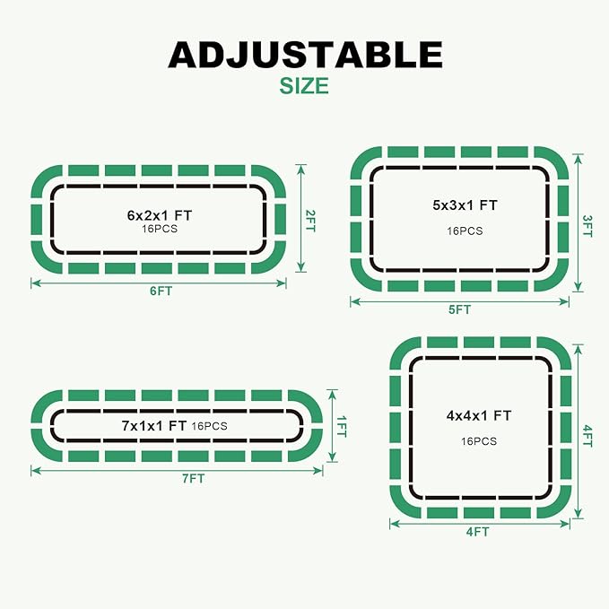 1MORE Raised Garden Bed -5X3X1 Galvanized Planter Box for Outdoor Gardening,4 in 1 Modular Raised Bed Kit with Protective Tape, Gloves for Herb，Ideal for Vegetables and Plants.sliver-1Pcs