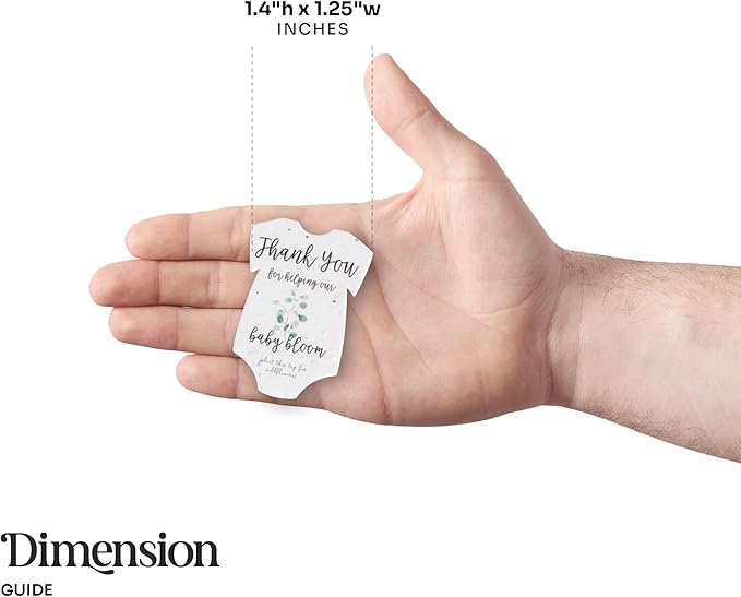 Plantable Onesie Seed Paper – 15 Green Baby Shower Favors for Guests with Wildflower Seeds, Baby Shower Gifts for Guest