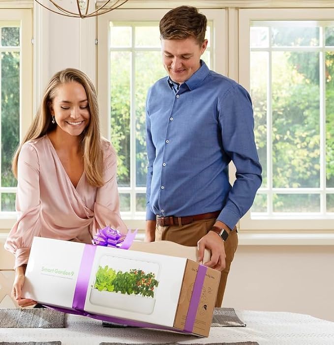 Click & Grow Indoor Herb Garden Kit with Grow Light | Easier Than Hydroponics Growing System | Smart Garden for Home Kitchen Windowsill | Vegetable & Herb Garden Starter Kit with 9 Plant pods, White