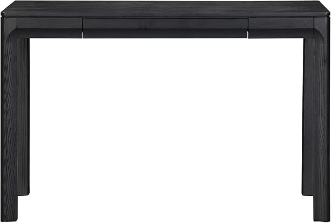 NTC Flow Modern Wooden Rectangle Desk Table with Hidden Drawer – Waterproof & Heat Resistant, Burnt Black