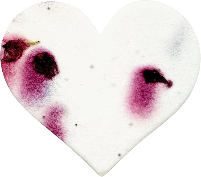 50 pcs Large Seed Paper – Magenta Plantable Wildflower Hearts for Bridal Shower, Wedding Gift, Birthday, Mother's Day & Other Milestone Celebrations