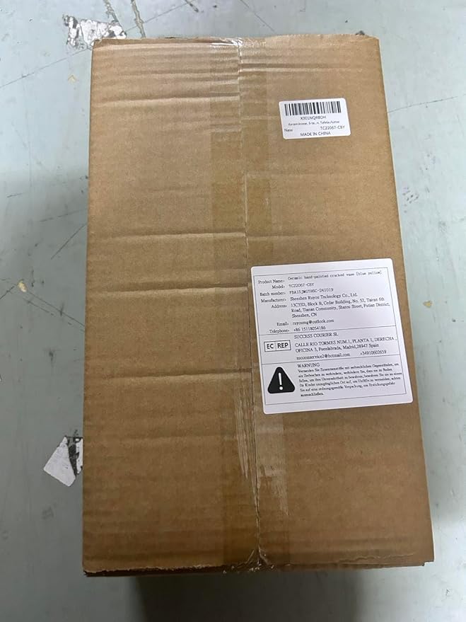 Multicolor Ceramic Vase Set of 3 - Coastal Rustic Farmhouse Decor Flower Vases for Shelf, Dining Room Table, Fireplace Mantel, Living Room, Coffee Table, Tabletop, Kitchen Cabinet, Entryway Decoration