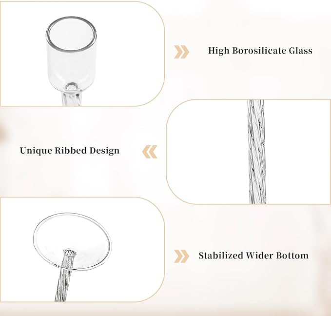 Glasseam Glass Candlestick Holders Clear: Taper Candle Holders Set of 4 Tall Candle Stick Candle Holder for Tapered Candles Decorative Candle Holders for Table Centerpiece Wedding Christmas Home Decor