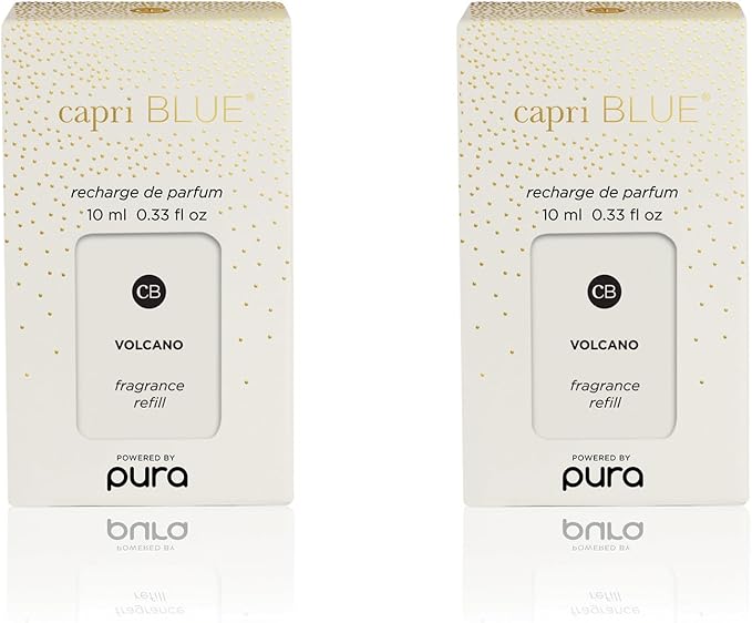 Capri Blue Pura Smart Home Plug-in Diffuser Refills – Includes 2 Capri Blue Pura Refills for Plug In Diffusers for Home - Long Lasting Luxury Scents - Holiday Volcano (Pack of 2)