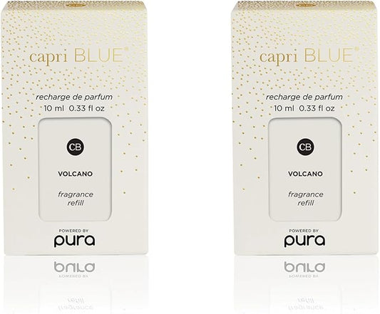 Capri Blue Pura Smart Home Plug-in Diffuser Refills – Includes 2 Capri Blue Pura Refills for Plug In Diffusers for Home - Long Lasting Luxury Scents - Holiday Volcano (Pack of 2)
