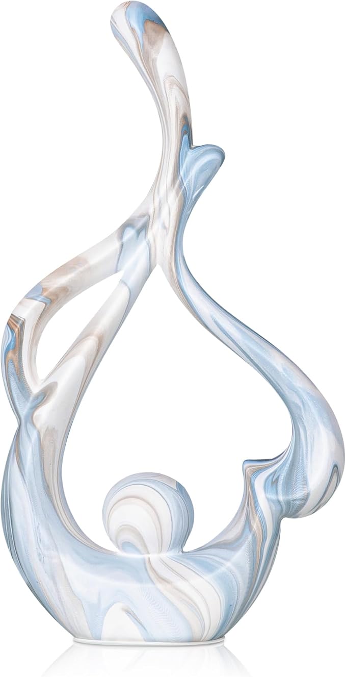 Blue Table Decor for Living Room, Abstract Sculptures Home Decor, Ceramic Statue Coffee Table Sculpture, Shelf Decor Table Centerpieces for Dining Room Office