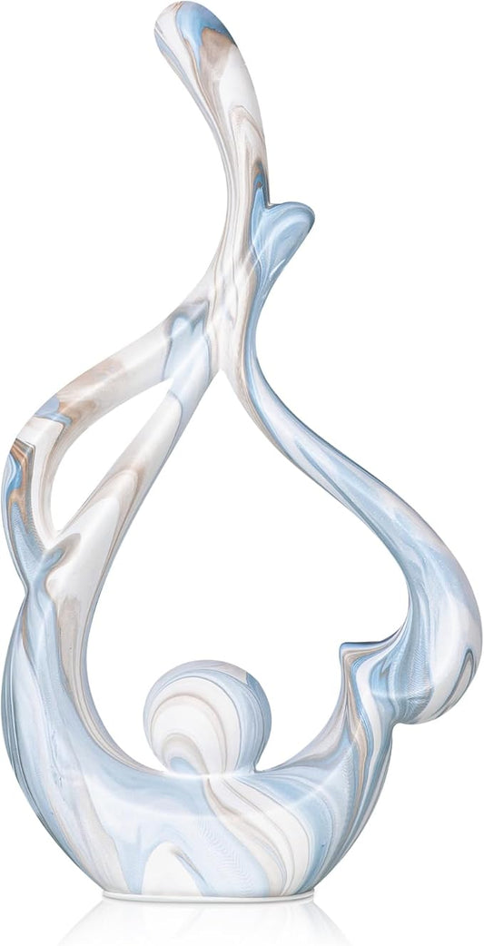 Blue Table Decor for Living Room, Abstract Sculptures Home Decor, Ceramic Statue Coffee Table Sculpture, Shelf Decor Table Centerpieces for Dining Room Office