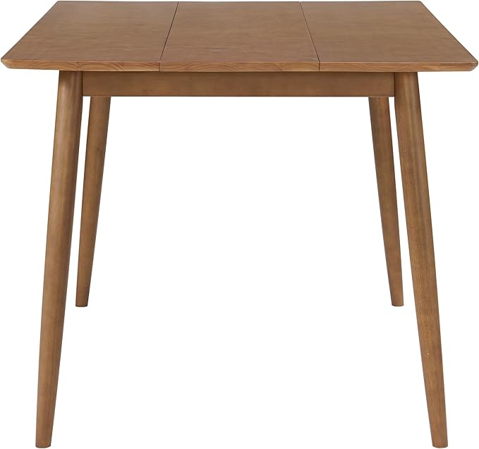 Alaterre Furniture Calais 59 Inch Mid Century Modern Dining Table for 4 - Rectangular Solid Wood Table with Minimalist Design - Mid Century Modern Furniture for Dining Room or Kitchen (Pecan Finish)
