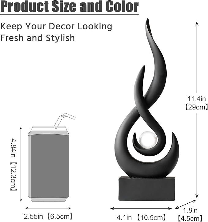 Modern Abstract Art Table Decoration,Resin Gold Statue Modern White Ornaments for Living Room Great Gift Idea Home Decor 5 * 2.5 * 10.5 inch,Home Collectibles