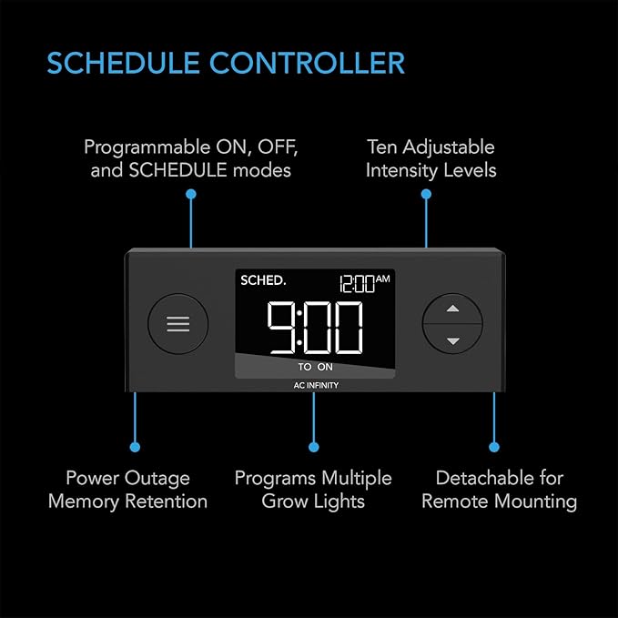 AC Infinity IONBEAM U2, Targeted Spectrum UV LED Grow Light Bars 11”, 2-Bar Lighting Kit with 365nm and 395nm Diodes, Digital Dimming Schedule Controller, for Indoor Plants, Grow Tents, Greenhouses