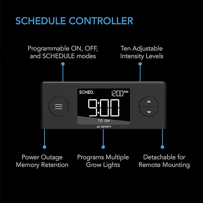 AC Infinity IONBEAM U4, Targeted Spectrum UV LED Grow Light Bars 11”, 4-Bar Lighting Kit with 365nm and 395nm Diodes, Digital Dimming Schedule Controller, for Indoor Plants, Grow Tents, Greenhouses