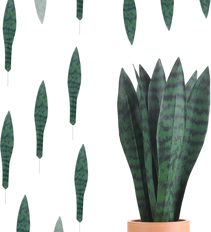 summer flower 10pcs Fake Snake Plants Leaves Set 15inch Artificial Small Sansevieria Leaves Faux Snake Plant Stems for Home Office Indoor Room Decor Desk DIY Outdoor Front Porch DIY Decorations
