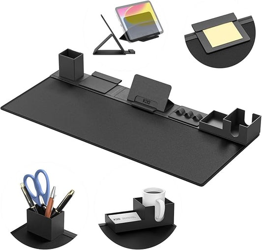 KDD Desk Pad Mat Set, 6 in 1 Mouse Mat with Magnetic Desktop Storage Accessories DIY Feature for Phone and Tablet Stand/Cup Holder/Pen Card Holder/Cable Management for Home Office Accessories