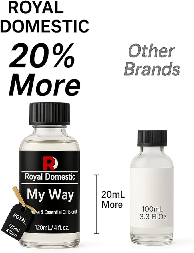 My Way Hotel Diffuser Oil – Luxury Home Fragrance Blend with Sandalwood, Cedarwood, Lemon & Iris – 120mL Essential Oil for Aromatherapy Diffusers & Humidifiers