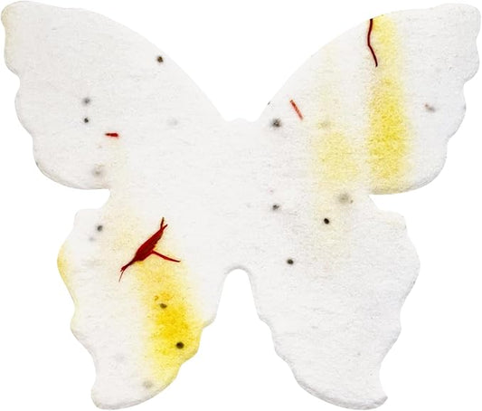 50 pcs Large Seed Paper – Yellow Plantable Wildflower Butterflies for Bridal Shower, Wedding Gift, Birthday, Mother's Day & Other Milestone Celebrations