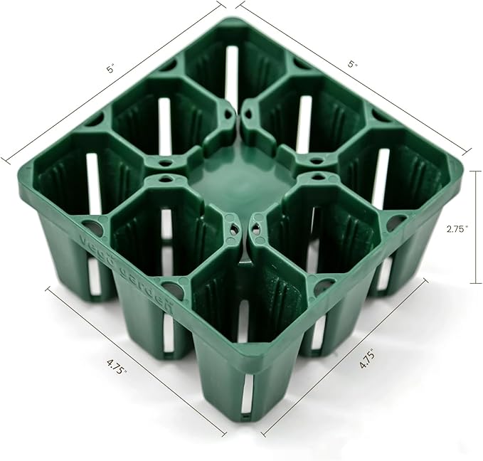 Vego garden Standard Seedling Trays Without Lids, 32 Pack for Seedlings Reusable Propagator Growing Starter Tray, Germination Trays Kit for Greenhouse/Garden (8-Cell per Tray)