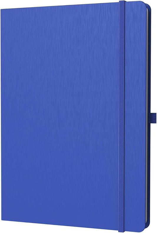 A4 Lined Journal Notebook, 8mm Ruled Notepad, Journaling for Writing, Work, School, Travel and Note Taking, Hardcover 160 Pages (80 Sheets) 8.27 x 11.6 inches (Blue)