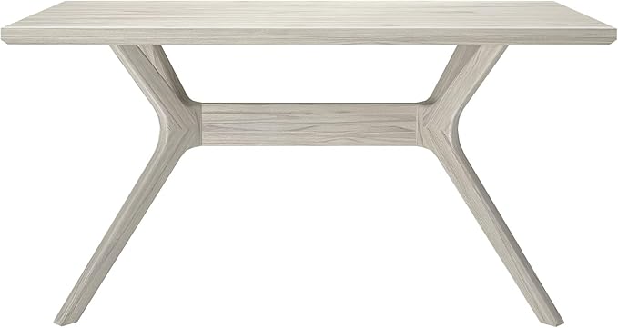 Plank+Beam Verso Rectangular Dining Table, 60 Inch Solid Pine & Rubberwood, Coastal White