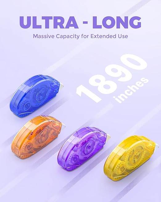 Double-Sided Adhesive Dots Roller – 6 Pack (0.31IN x 26FT) Dots Glue, Craft & Scrapbook Supplies for Gift Wrapping, Scrapbooking, and Photo Tape