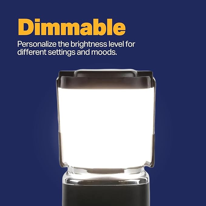 LUXPRO LP189 Mini Lantern - USB-C Rechargeable Camping Light - with 4 Color Modes - Dimmable LED Portable Lantern for Hiking & Emergency - Handy Compact Design (Black, 1-Pack)