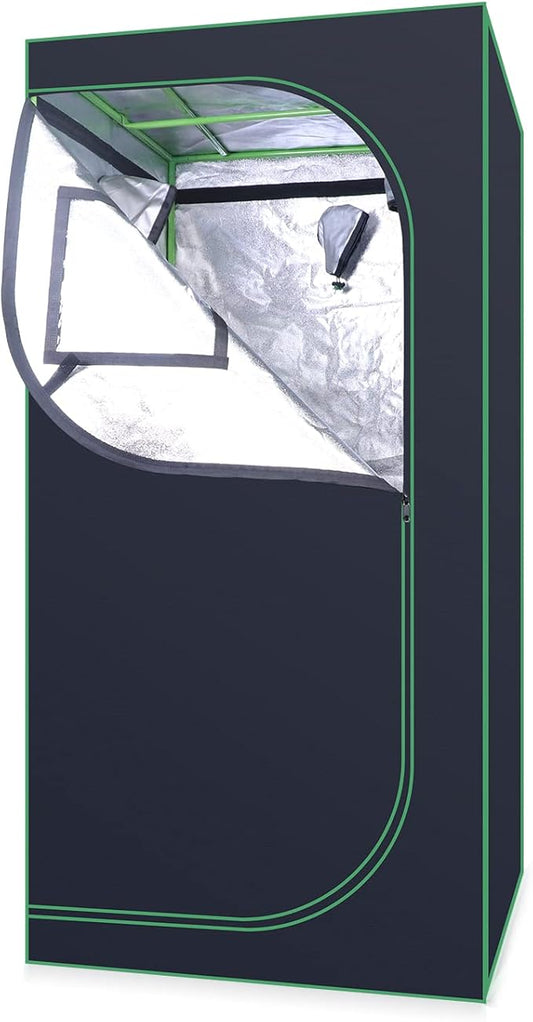 24''x24''x48'' Grow Tent Hydroponic Higher Density 600D Mylar Reflective Indoor Plant Greenhouse with Observation Window and Removable Floor Tray for Flora Vegetables Flower