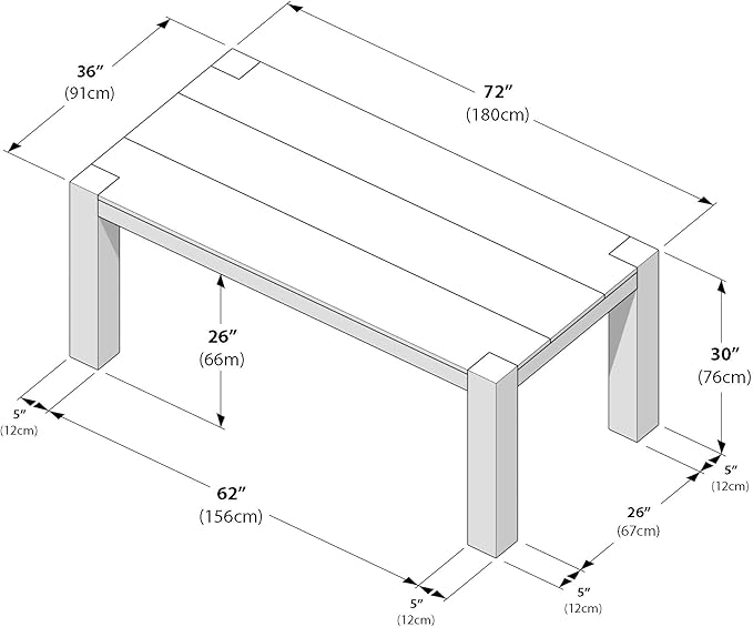 Plank+Beam Camden, Farmhouse Dining Table, 72", Solid Wood Dining Table for 6-8, Rustic Table for Dining Room and Kitchen, Natural Wood Grain, Rustic Honey