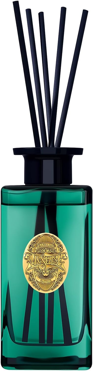 M&SENSE 10.14 oz Large Reed Diffuser Set | Evergreen Pine Scent Oil Diffuser with Sticks | Hotel Collection Non-Toxic Essential Oil |for Bedroom Bathroom Living Room