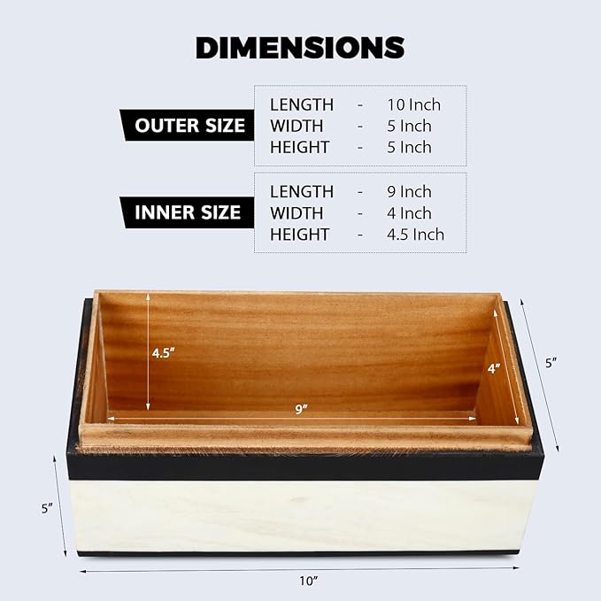 Handicrafts Home Handmade Mono Collection Decorative Jewelry Box Organizer – Keepsakes, Trinkets, and Home Decor – Antique Coffee Table Storage, Memory Box, Farmhouse Style Decor Court, 10x5x5