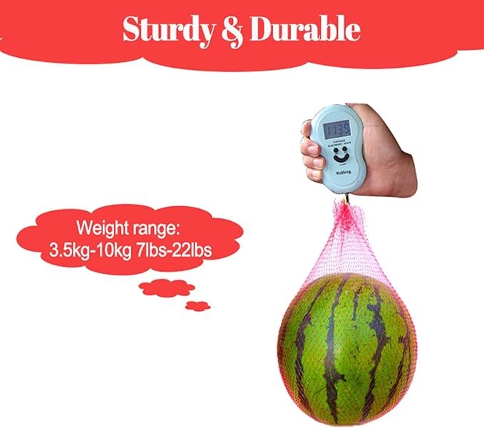 50 Pack Watermelon Nets 17.7 Inches Red Onion Mesh Bags Reusable Honeydew Melon Nets Melon Hammock Hanging Bags for Supporting Garden Growing Cantaloupes Vegetables Honeydew (7-22lbs)