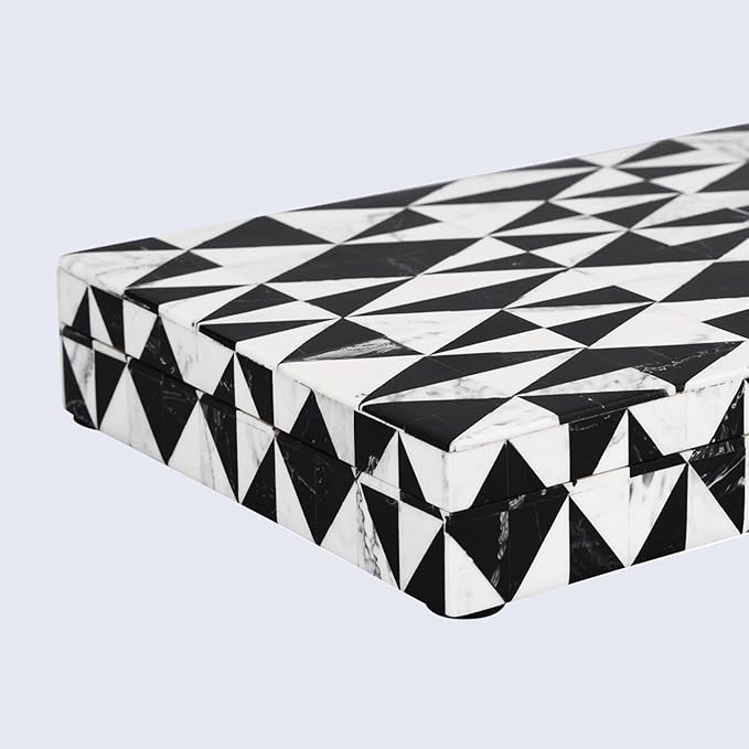 Handicrafts Home Handmade Harlequin Collection Decorative Jewelry Box Organizer – Keepsakes, Trinkets, and Home Decor – Antique Coffee Table Storage, Memory Box, Farmhouse Style Decor, 6x8x1.5