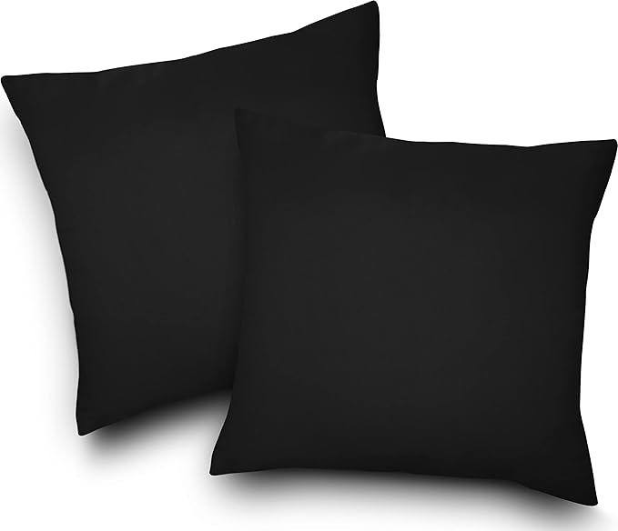 Utopia Bedding Throw Pillows Insert (Pack of 2, Black) - 24 x 24 Inches Bed and Couch Pillows - Indoor Decorative Pillow