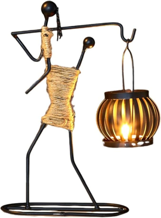 Notart Art Gallery | Creative African Tribal Lady Candle Holders, Tribal Lady Candle Holder Centerpieces, Iron Candlestick Holders for Home, Bar,Dining Table Decor, Personalizable Style Shelf Décor