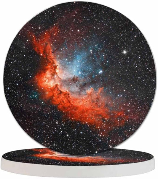 Nebula Del Mago Table Coasters for Drinks Space Milky Way Galaxy with Stars and Dust Universe 100% Diatomite Home and Dining Room Bar Decor 4 X 4 X 0.35 Inch for Men Women