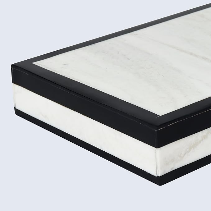 Handicrafts Home Handmade Mono Collection Decorative Jewelry Box Organizer – Keepsakes, Trinkets, and Home Decor – Antique Coffee Table Storage, Memory Box, Farmhouse Style Decor Court, 8x6x1.5