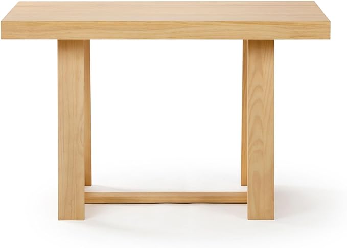 Plank+Beam 48 Inch Farmhouse Dining Table, Rustic Solid Wood Kitchen Table, Dinner Table for Dining Room, Home Office Furniture, Blonde Wirebrush