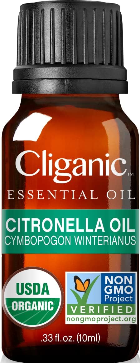 Cliganic Organic Citronella Essential Oil, 100% Pure Natural for Aromatherapy | Non-GMO Verified
