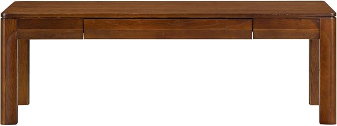 NTC Flow Modern Wooden Rectangle Coffee Table with Hidden Drawer – Waterproof & Heat Resistant, Dark Walnut