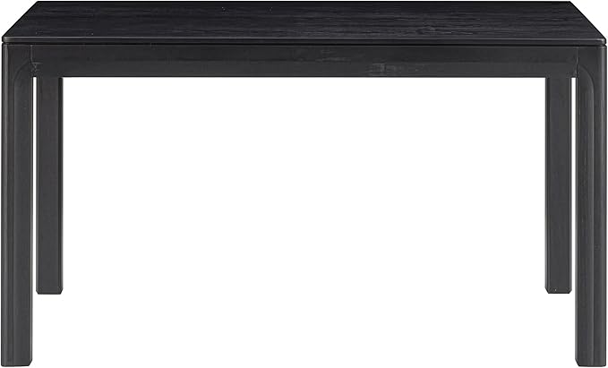 NTC Flow 55 Inch Modern Design, Rectangular Dinner Table for Dining Room, Living Room Furniture, Effortless Assembly, Burnt Black