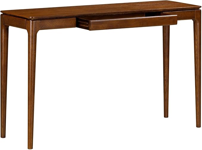 NTC Mingle Modern Wooden Rectangle Console Table with Hidden Drawer – Waterproof & Heat Resistant, Dark Walnut