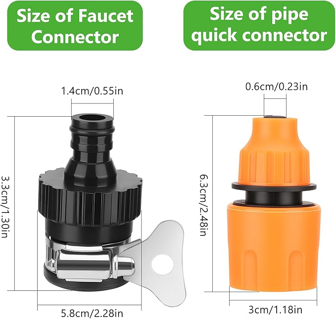 Faucet Connector for Portable Cordless Pressure Washer Use, Faucet Water Providing Way of Car Floor Wall Fence Cleaning(Note: for Pipe Diameter:0.4 Inch Use Only)