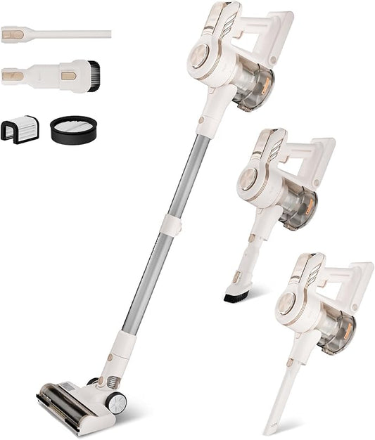 MIUI Cordless Upright Vacuum Cleaner, 45000Pa M2 Powerful Suction Brushless Motor, V-Shaped Anti-Hair Tangle Brush, Optical Dust Detection, Stick Vacuum for Hard Carpet,Floor,Pet Hair