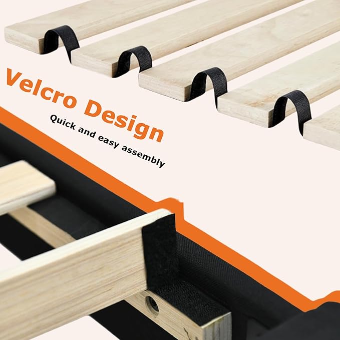 HOMBCK Twin Size Bed Frames, Black Twin Bed Frame with Linen Fabric Upholstered Headboard and Wooden Slats Support,Adjustable Headboard, No Box Spring Needed, Noise-Free, Easy Assembly, Black